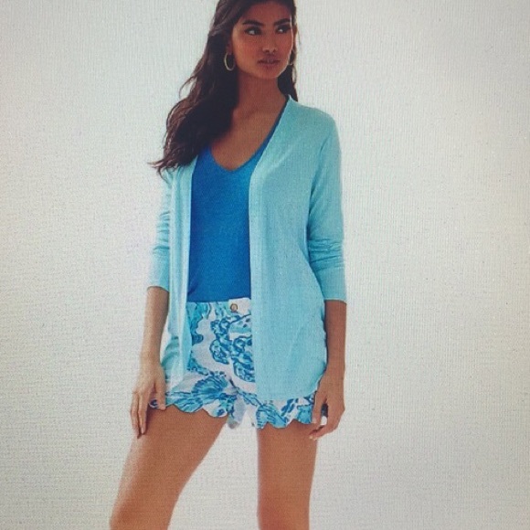 Lilly Pulitzer Blithe Cardigan Poolside Blue - Picture 5 of 7